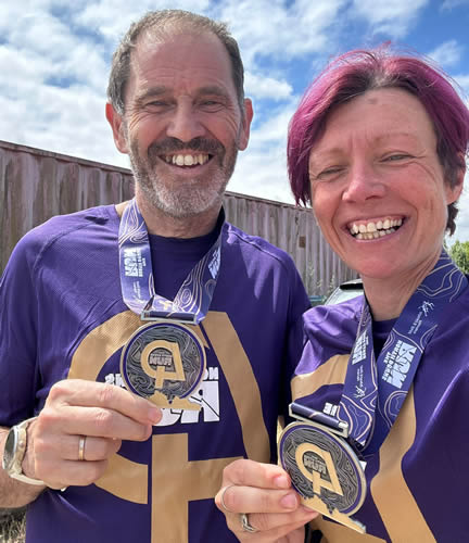 Iain and Claire after completing the North Downs 30Km - 30th June 2024. Click on image for a larger version
